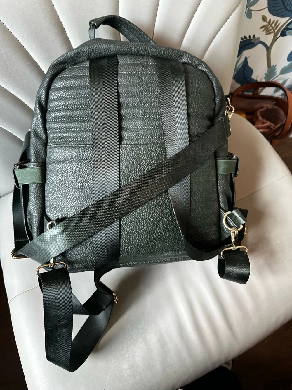 Rad/Rev Studded Olive Green Leather Backpack